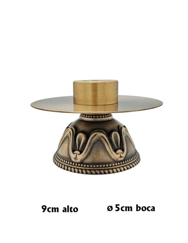 Candelero Base Redonda Cuero Bordon...