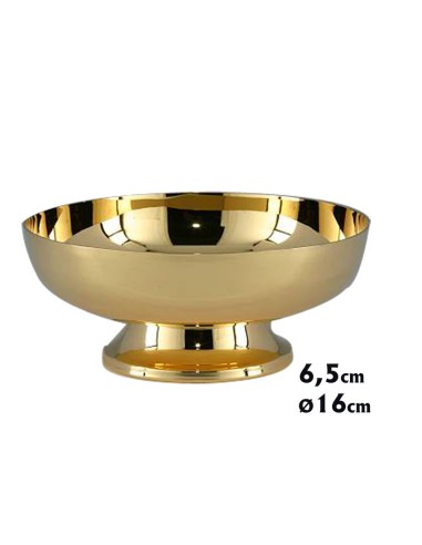 Copon Patena Metal Dorada Onda Para Comunion Lisa 16cm Diametro