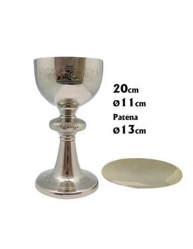 Caliz Metal Plateado Decorado Greca...