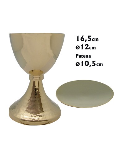Caliz Metal Dorado Liso Nudo A Rayas...