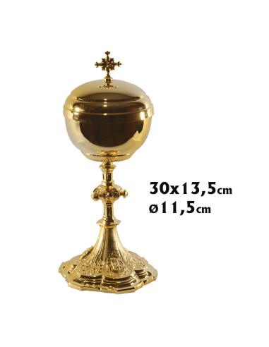 Copon Dorado Labrado 30x13. 5 CM Nudo Saliente Base Labrada Oro 24k En Caja Forrada