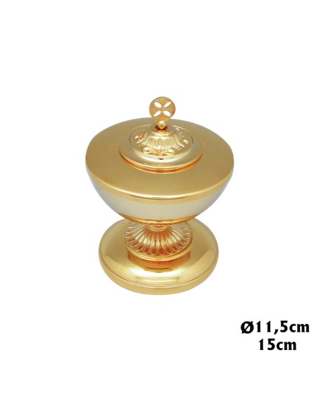 Copon Bajo Dorado Liso Con Cruz Superior