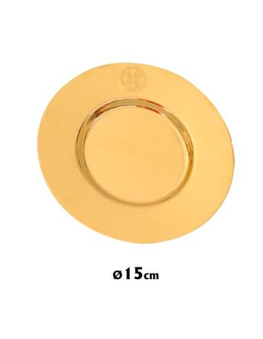 Patena Caliz Metal Dorada Cruz...