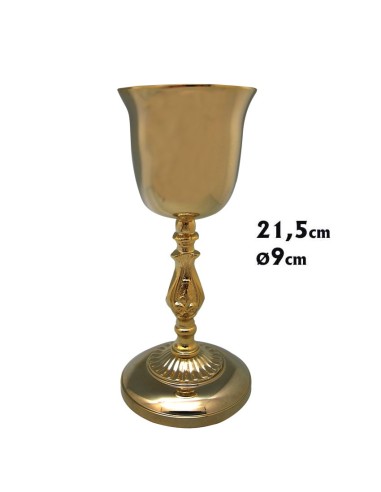 Caliz Metal Nudo Alto Pie Con Aristas 21. 5 Alto