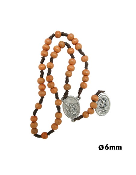 Rosario Madera San Benito 8mm Cuerda Y Paters Medalla San Benito