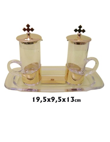 Vinajera Cristal Tubo Redondo Aplique...