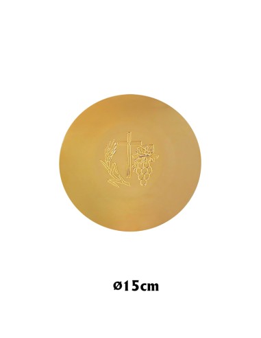 Patena Metal Dorada Grabada Espigas Y Uvas 609 A Juego Con Caliz
