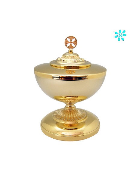 Copon Bajo Dorado Liso Con Cruz Superior