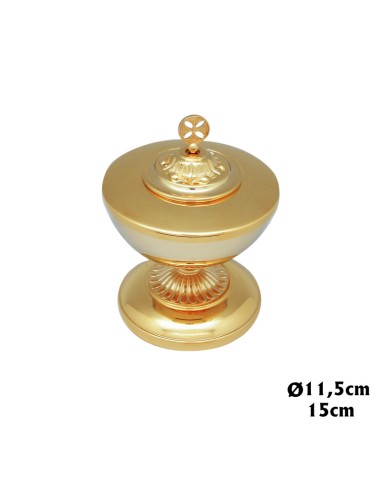 Copon Bajo Dorado Liso Con Cruz Superior