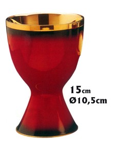 Caliz Rojo Esmaltado Dorado...