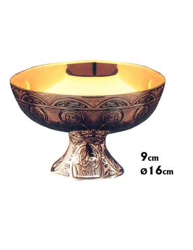 Copon Patena Metal Platedo Tallado Santa Cena N5052