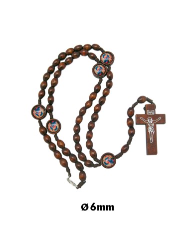 Rosario Madera Ovalado 6mm Virgen...