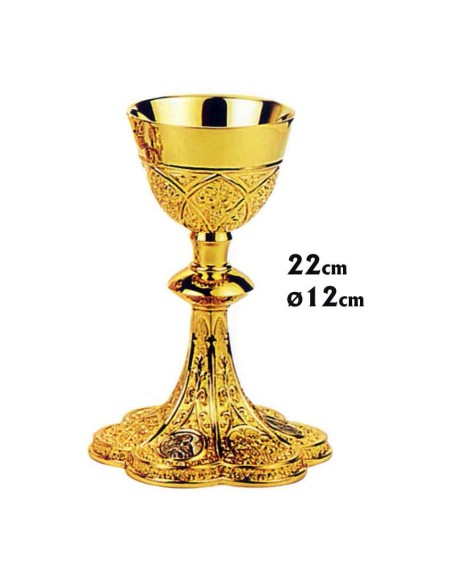 Caliz Dorado Medallones Plateados N5060