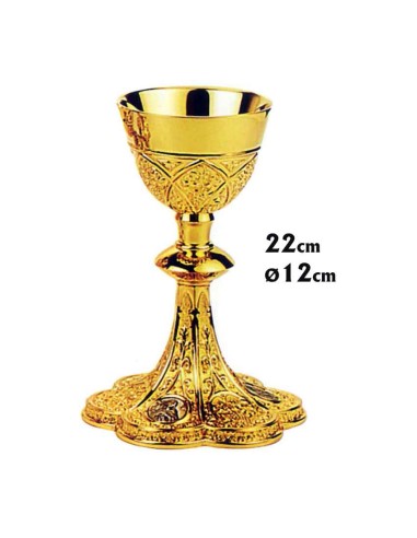 Caliz Dorado Medallones Plateados N5060