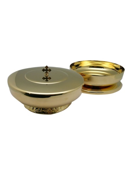 Copon Patena Doble Con Base 17x14cm Dorado