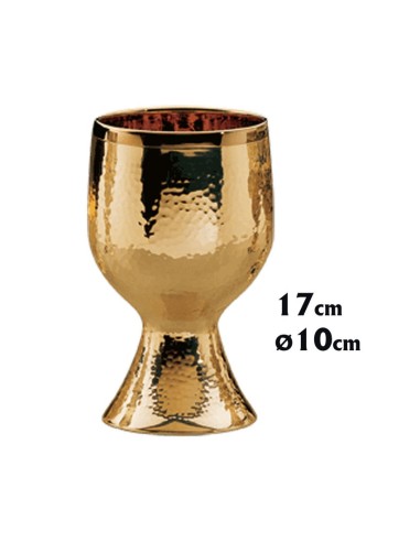Caliz Metal Plateado Liso Martilleado N5165