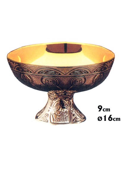Copon Patena Metal Platedo Tallado Santa Cena N5052