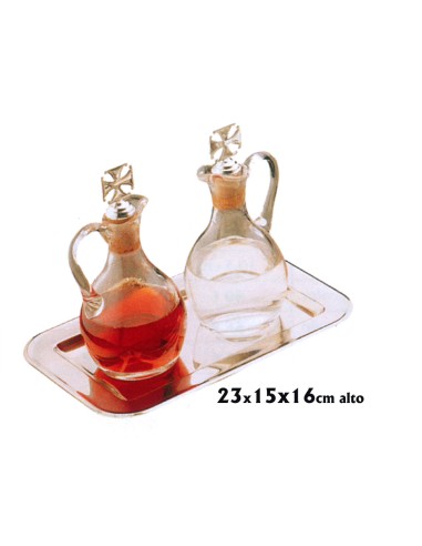 Vinajera Cristal Bandela Acero Inoxidable Atm 5502