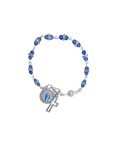 Pulsera Cristal Azul 4Mm Doble Con...
