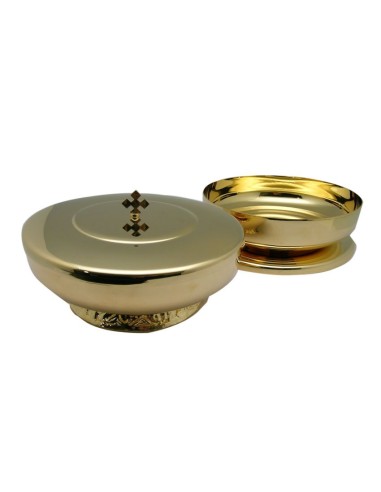 Copon Patena Doble Con Base 17x14cm Dorado
