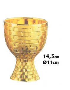 Caliz Dorado Tallado Cesta...