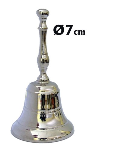 Campana Bronce 7Cm Niquelada Altura 16Cm
