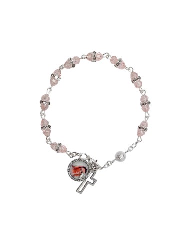 Pulsera Cristal Rosa 4Mm Doble Con...