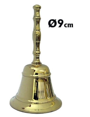 Campana Bronce 9Cm Dorada Altura 19Cm