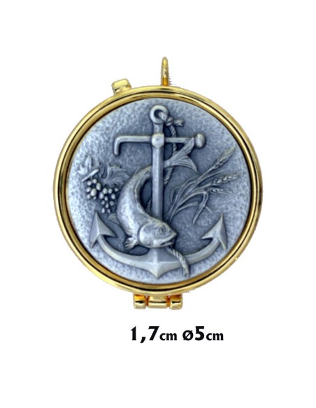 Portaviatico Caja Dorada Placa Superior relieve plateada Paloma 6.2x2 cm