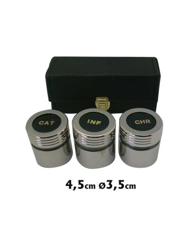 Crismera 3 Vasos Niquelados Con Estuche