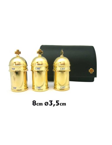 Crismera 3 Vasos Dorados Con Estuche...