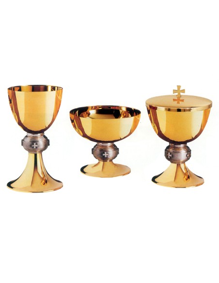 Caliz Metal Dorado Rayado Nudo Plateado N5175