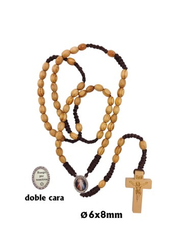 Rosario Madera Tipo Olivo 8x6mm Y...