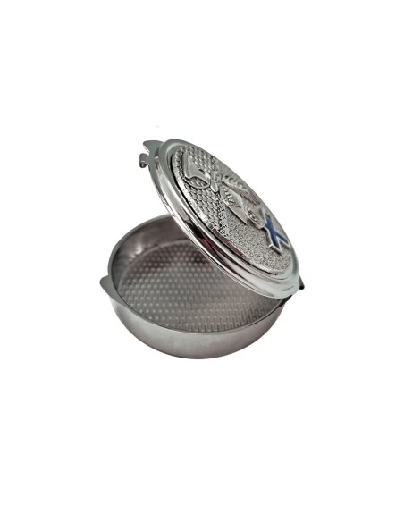 Rosario Plastico Liso 4Mm En Tarrito Tapon Metalizado