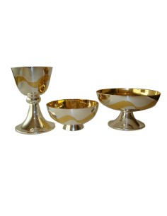 Caliz Metal Plateado Ondas...