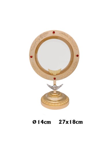 Custodia Dorada Circular Grabada 29x18cm Para Forma De 14cm N486