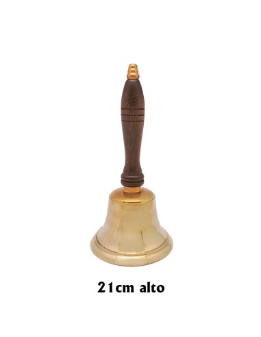 Campana Bronce Mango Madera 21Cm