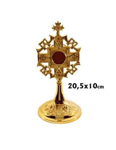 Relicario Dorado Octogonal Y Base Labrada Con Caja Bazzzzzo Oro 24k 20. 5 X 10cm