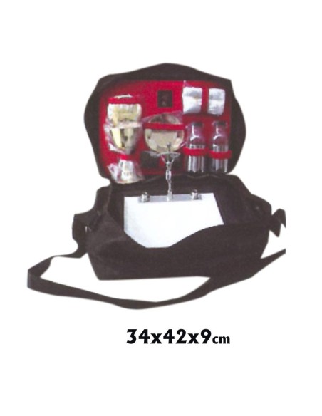 Relicario Dorado Octogonal Y Base Labrada Con Caja Baño Oro 24k 20. 5 X 10cm