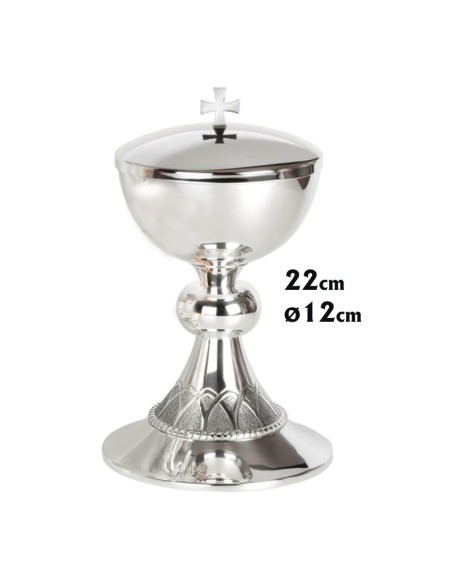Copon Metal Plateado Cincelado Copa Lisa N5416 22Cm Alto