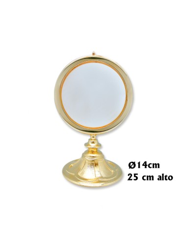 Custodia Metal Dorada Pie Flor 25cm Diametro 16