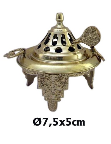 Incensario Mesa Brasero 7. 5cm Bronce