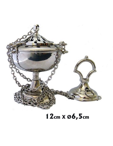 Incensario Bronce Pequezzzzzo Niquelado 12x6. 5cm