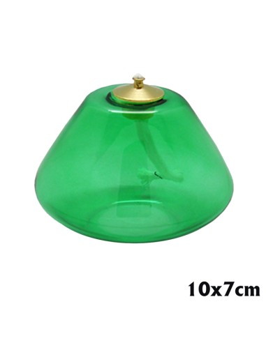 Lampara Cristal Verde 10x7cm Tipo Rombo