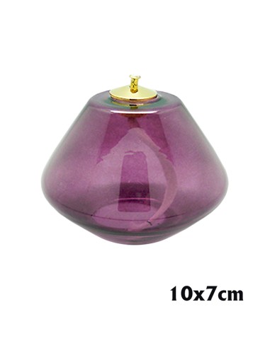 Lampara Cristal Morada 10x7cm Tipo Rombo