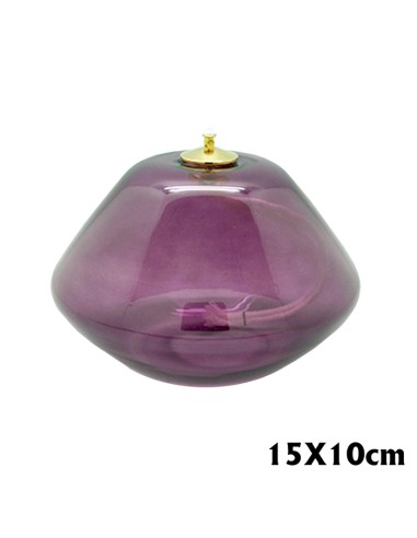 Lampara Cristal Morada 15x10cm Tipo Rombo