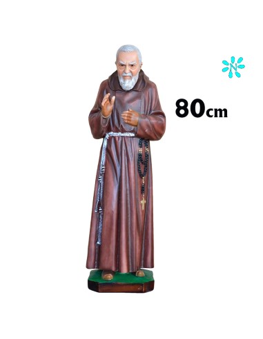 San Padre Pio Res 80cm Decorada