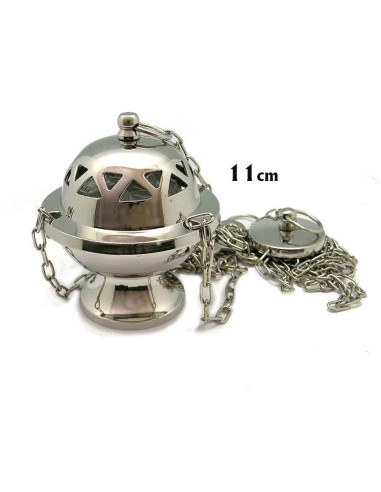 Incensario Niquelado Triangular Altura 11cm
