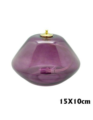 Lampara Cristal Morada 10x7cm Tipo Rombo