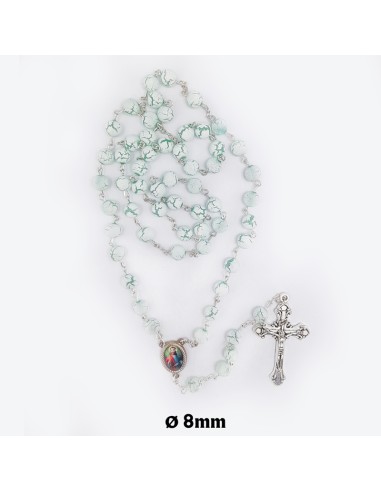 Rosario Plastico Liso Agua Marina Con...